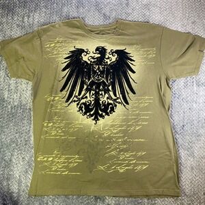Hybrid Men's Eagle Crest Graphic T Shirt XL Olive Green Premium Tee
